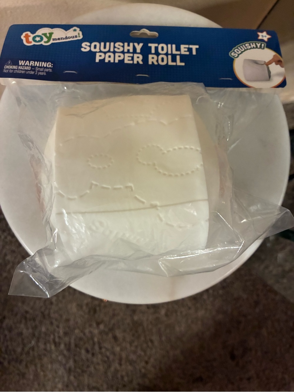 ToyMendous Squishy Toilet Paper Roll - White